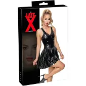 Late X LATEX - mini-robe à jupe à volants (noire)