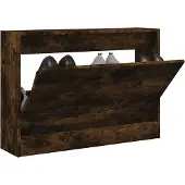 vidaXL Armoire à chaussures chêne fumé 80x21x57 cm bois ingénierie