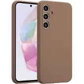 Accezz Coque Liquid Silicone Samsung Galaxy A35 - Marron clair