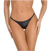Noir - string femme effet brillant - - L/XL