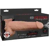 Pipedream Fetish Strap-On 9 - harnais avec gode creux éjaculant (couleur chair)