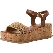 Tamaris Sandales beige / marron / vert foncé