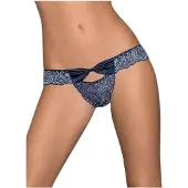 Obsessive Auroria - culotte femme brodée avec nœud - bleu