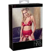 Abierta Fina Ensemble Lingerie Chaîne Scintillante (rouge)
