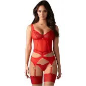 Obsessive Cupide Desir - ensemble haut transparent dentelle rouge