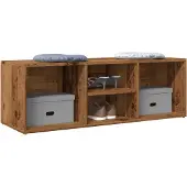 vidaXL Banc de rangement à chaussures vieux bois 105x35x35 cm