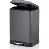 kela Poubelle à pédale Davino silent close 12l 27x23,5cm H:40cm inox gris
