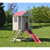 Wendi Toys Maison de jeu Grenouille en bois Plancher avec toit à deux pentes inclus
