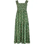 Apricot Robe vert / abricot / noir / blanc