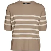 Vero Moda Pull-over 'VMSaba' camel / blanc