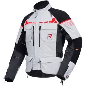 Rukka Veste moto textile Ecuado-R, gris clair/noir/rouge, 52