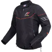 Rukka Veste textile moto AirGobina 2.0 pour femmes, noir/rouge, 40
