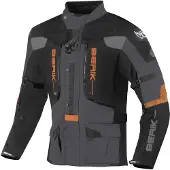 Berik Veste textile imperméable 3en1 pour moto Dakota, noir/gris/orange, 48