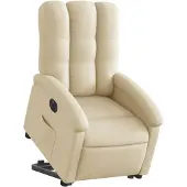 vidaXL Fauteuil relax avec releveur électrique Crème Tissu