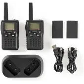 Nedis Walki-Talki RW:10km 8Kanäle VOX LED 6h Sprechzeit 2Stk. sw WLTK1010BK
