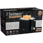 Bestron Grille-pain ATO850BW 800 W Noir Bois