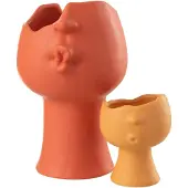 J-Line Cachepot enya porcelaine terracotta