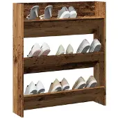 vidaXL Armoire à chaussures murale vieux bois 80x18x90 cm