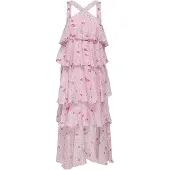 ONLY Robe 'Cinderella' vert / rose / éosine / blanc