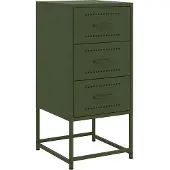 vidaXL Table de chevet vert olive 36x39x78 cm acier