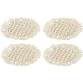 Jline Set de 4 sous-verres ronds macramé polyester beige