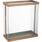 J-Line Lanterne rectangle enma fer/verre cuivre large