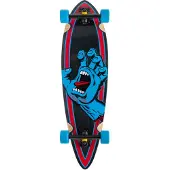 Santa Cruz Screaming Hand 9.2 X 33 Pintail Cruiser Skateboard Bleu