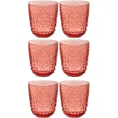 J-Line Boite 6 verres plastque rouge