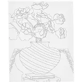 Creativ Company Toile de peintre avec impression Bouquet dans un vase - 24x30cm