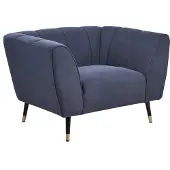 Beliani Fauteuil Orsta Bleu Foncé