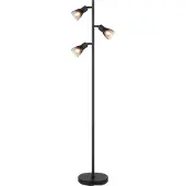 Globo Lighting Lampadaire métal noir mat, 3x E14