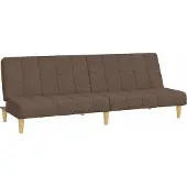 vidaXL Canapé-lit à 2 places taupe tissu