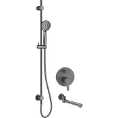 TRIZERATOP Set de douche encastré avec bec de baignoire, titane