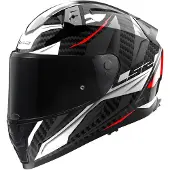 LS2 Helmets FF811 Vector II Carbon Savage Blanc Rouge Gris Casque Intégral Taille L