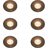 QAZQA Ensemble de 6 spots encastrables modernes noirs ronds IP44 - Xena