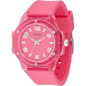 GUESS Montre à affichage analogique rose clair / blanc