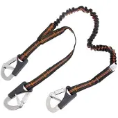 Besto Elastic Safety Line With 3 Double Action Hooks Marron