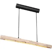 Globo Lampe suspendue Mella noir avec bois 80cm