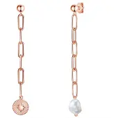 Valero Pearls Boucles d'oreilles or rose / blanc perle