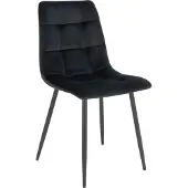 Ebuy24 Middelfart Chaise de salle à manger en velours noir, noir.