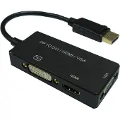 Value Valeur 12993153 0,1 m DisplayPort VGA (D-Sub)+ HDMI + DVI Noir