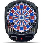 Carromco Smartness Electronic Dartboard Arcadia 4.0 avec App Distance 2-trous rouge-bleu 8 joueurs Fléchettes souples Câble USB 17 jeux 312 variations (y compris le cricket)