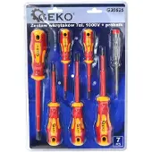 GEKO Jeu de tournevis avec testeur 7 pièces 1000V