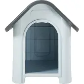 En.casa Niche pour chien 'Bello' Niche pour chien 75 x 59 x 66 cm plastique blanc/gris