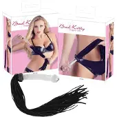 Bad Kitty - fouet cuir avec godemichet en verre - transparent/noir