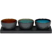 Bitz Set de Bols de Service Bitz Gastro Dark blue Green Amber 10 cm (4-pièces)