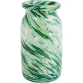 HAY Splash Roll Neck Vase Small - Green Swirl