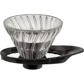 Hario Dripper en verre V60 02 avec support noir