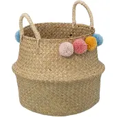 Atmosphera Panier Enfant Pompons - Bulda Beige