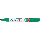Artline 90N Marqueur indélébile Moyen Pointe biseautée 2,5 - 5,00 mm Vert Rechargeable (12x)